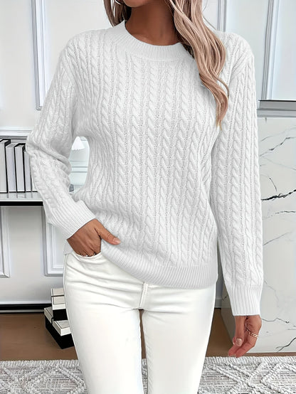 Knitted Cable Sweater for Women for Soft and Stylish Sweater for Spring and Autumn