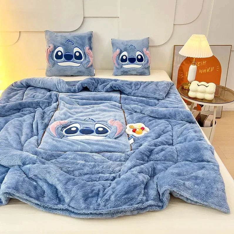 Blanket with Cuddly Soft and Cushion Set for Warmth and Coziness