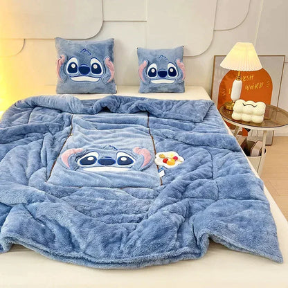Blanket with Cuddly Soft and Cushion Set for Warmth and Coziness