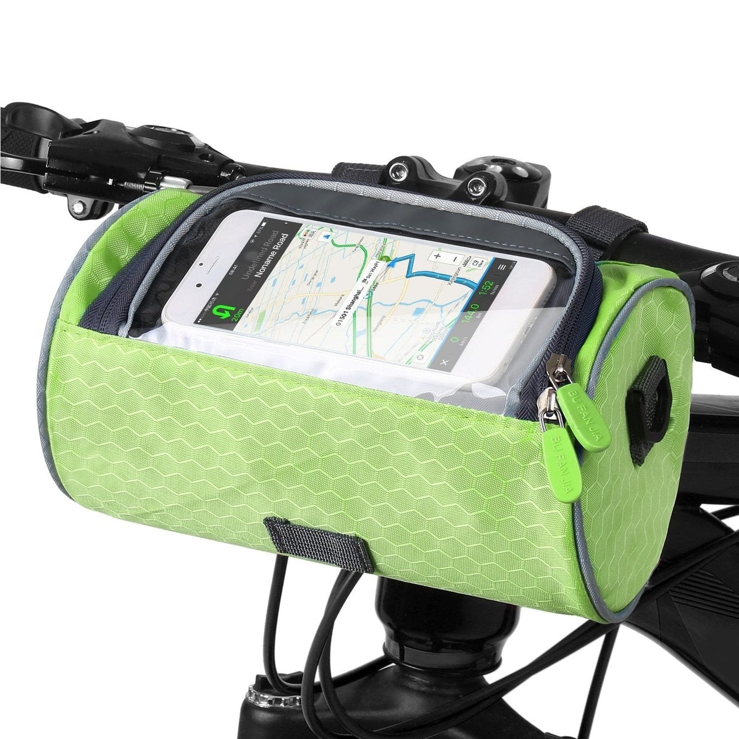 Holder with Practical Bicycle Handlebar Bag with Smartphone and Water-Resistant Material
