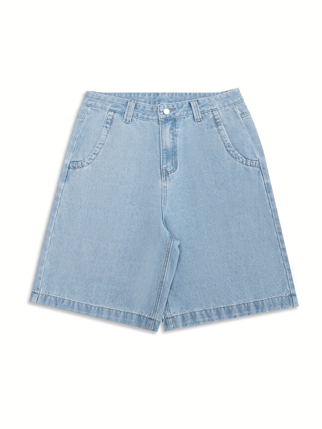 Casual Bermuda Denim Shorts for Loose Fit with Stylish Floral Embroidery