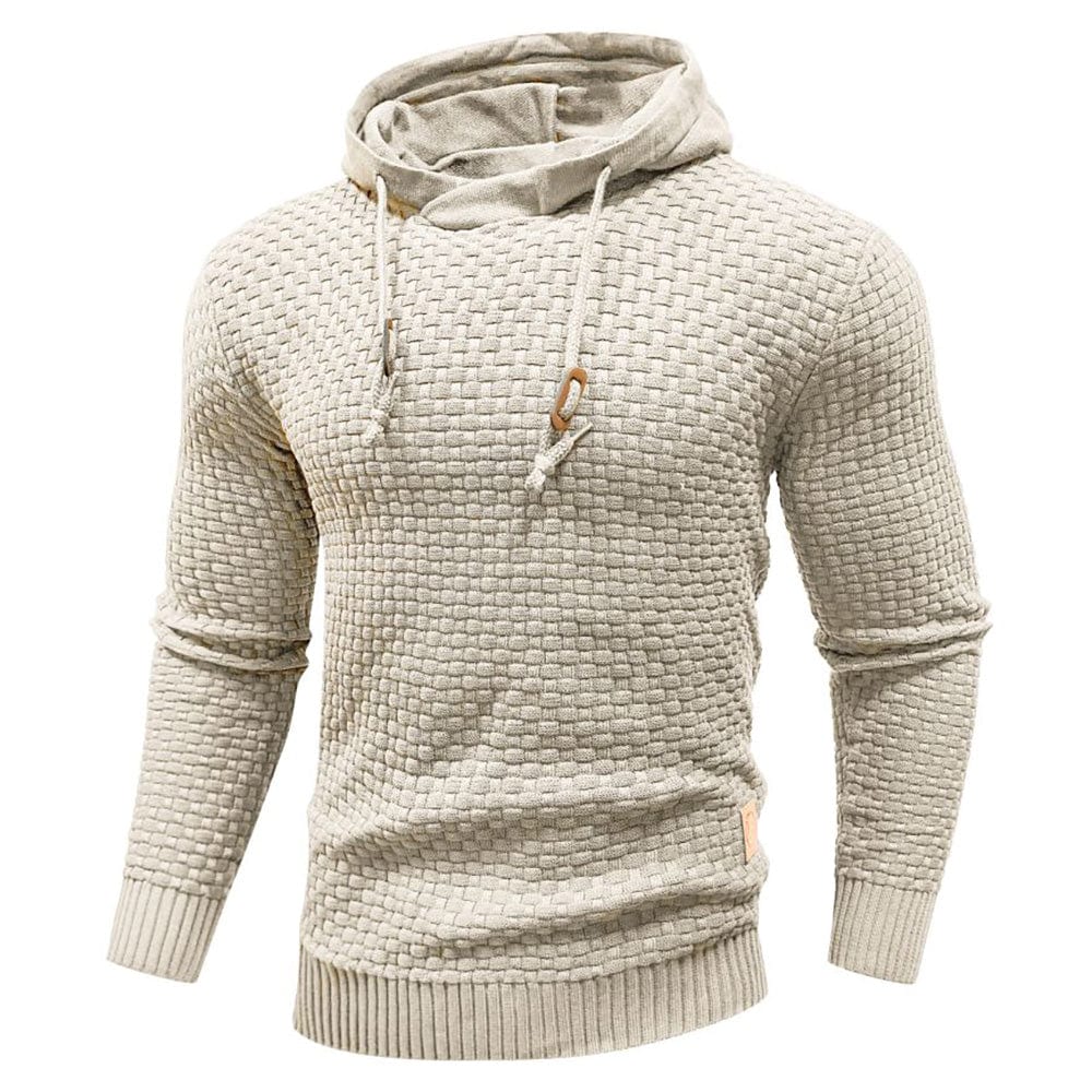 Robust Men's Hoodie with Waffle Texture for Warm, Durable and Comfortable
