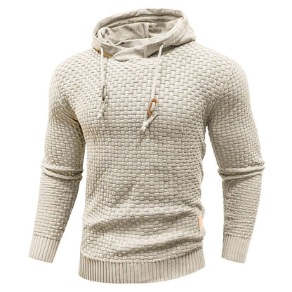 Robust Men's Hoodie with Waffle Texture for Warm, Durable and Comfortable