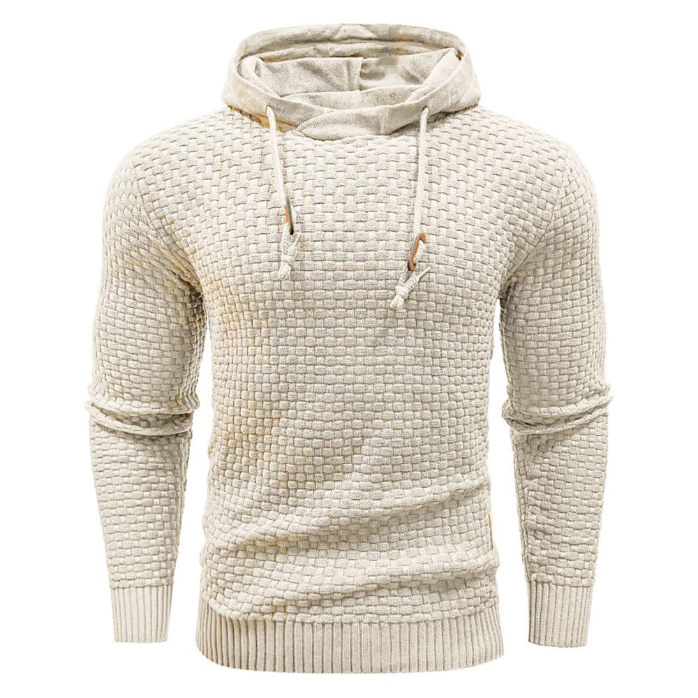 Robust Men's Hoodie with Waffle Texture for Warm, Durable and Comfortable