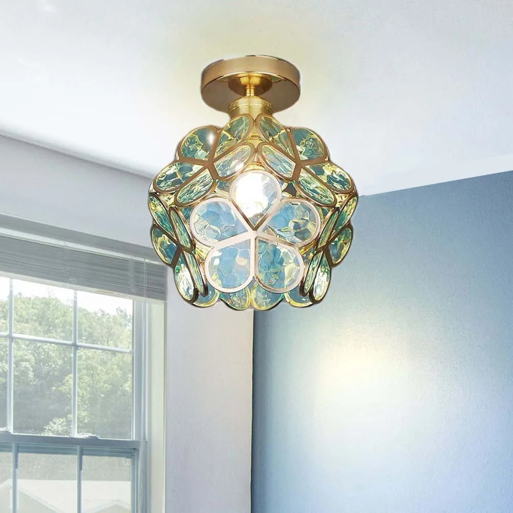 Glass with Ceiling Lamp with Floral Design for Warm and Stylish Indoor Lighting