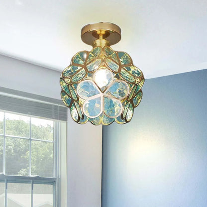 Glass with Ceiling Lamp with Floral Design for Warm and Stylish Indoor Lighting