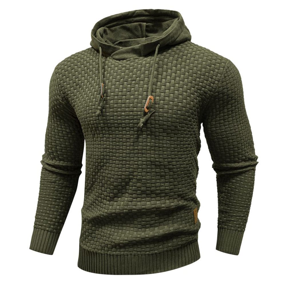Robust Men's Hoodie with Waffle Texture for Warm, Durable and Comfortable