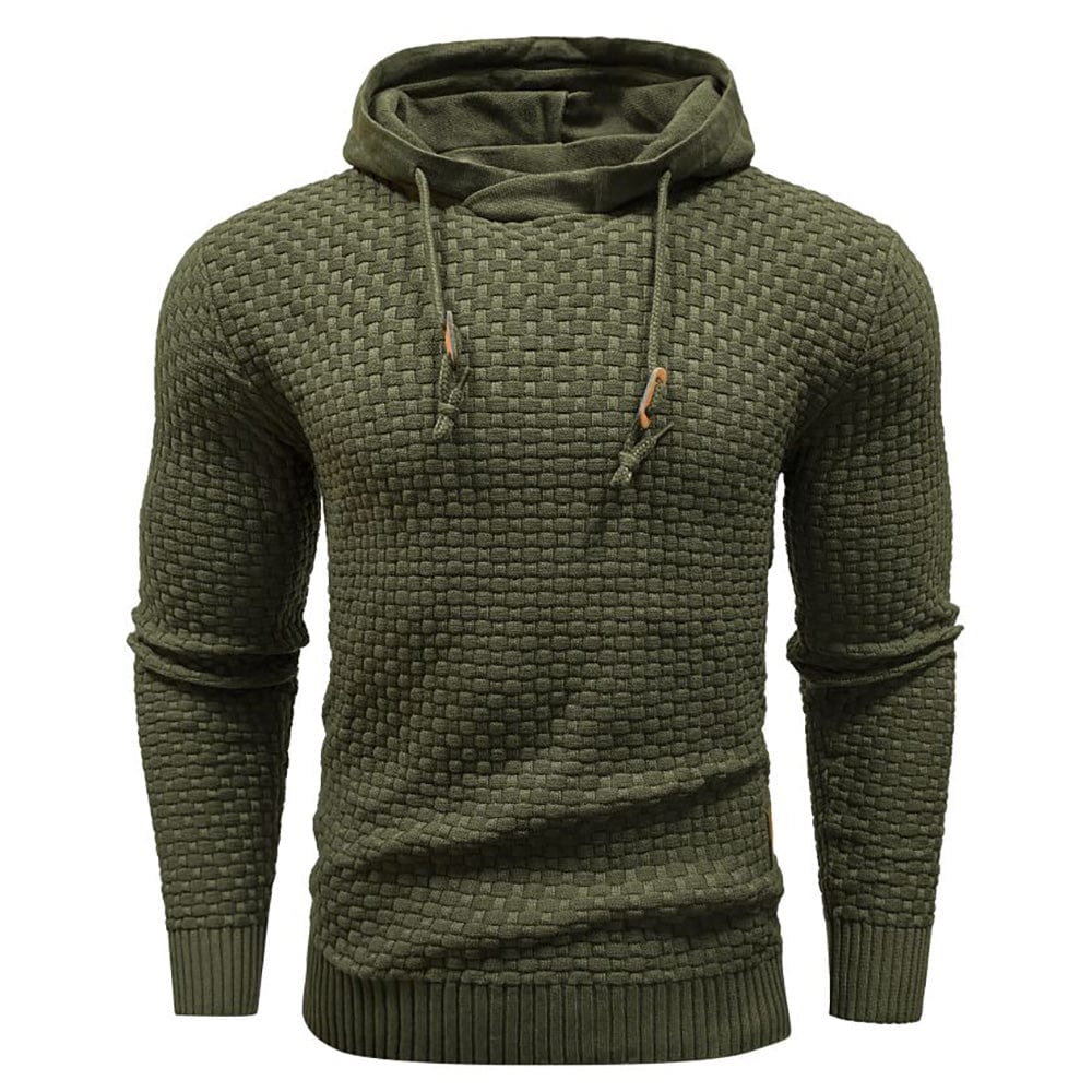 Robust Men's Hoodie with Waffle Texture for Warm, Durable and Comfortable