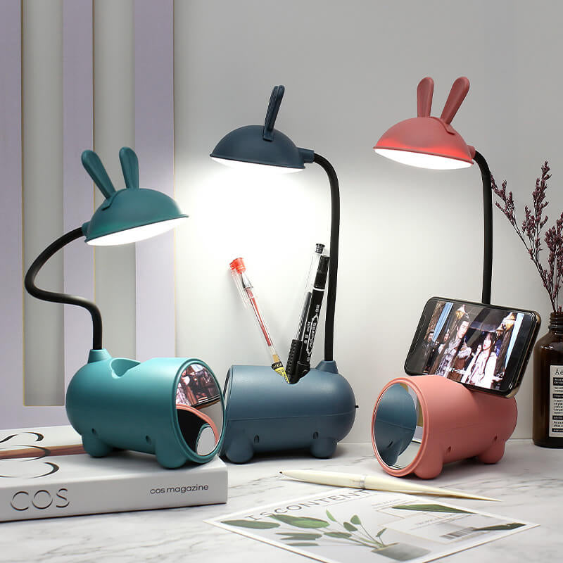 Holder LED Desk Lamp with Rabbit Design and Pen for Touch and Dimmable