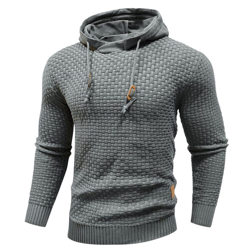 Robust Men's Hoodie with Waffle Texture for Warm, Durable and Comfortable