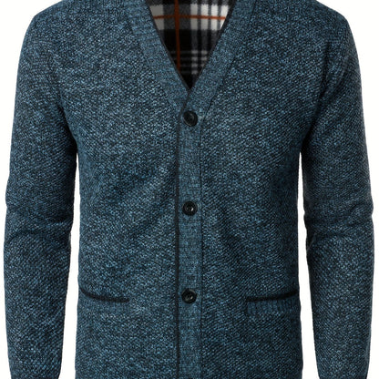 Men's Knitted Cardigan with Buttons for Warm and Comfortable for Autumn and Winter