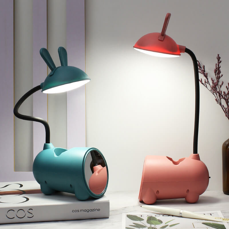 Holder LED Desk Lamp with Rabbit Design and Pen for Touch and Dimmable