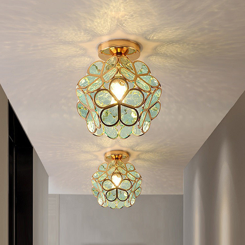 Glass with Ceiling Lamp with Floral Design for Warm and Stylish Indoor Lighting