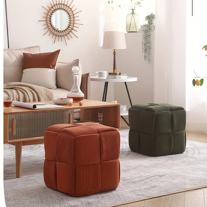 Compact Square Pouffe with Soft Upholstery with Comfortable and Versatile Design