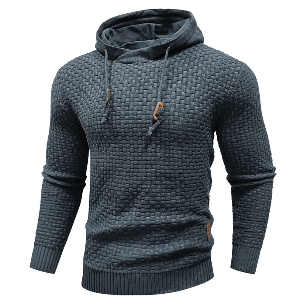 Robust Men's Hoodie with Waffle Texture for Warm, Durable and Comfortable