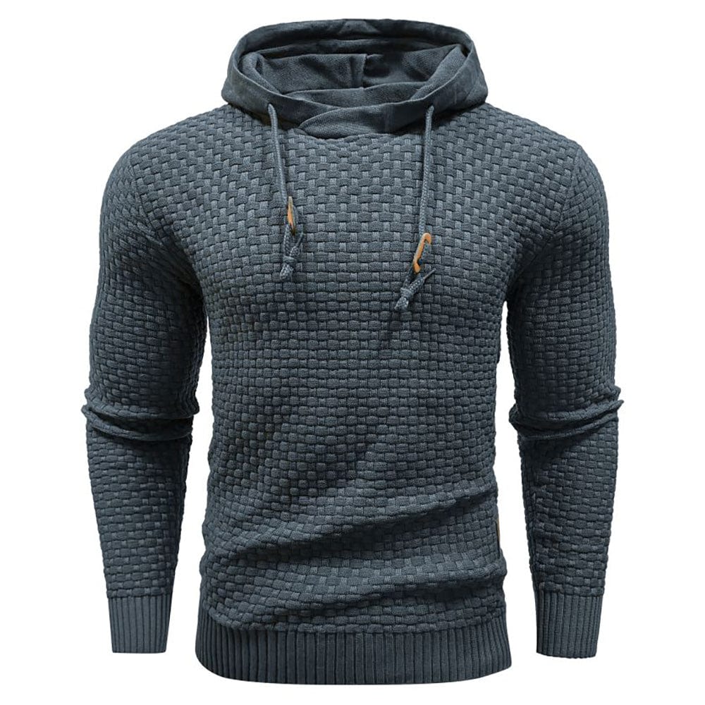 Robust Men's Hoodie with Waffle Texture for Warm, Durable and Comfortable