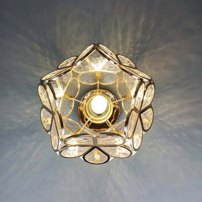 Glass with Ceiling Lamp with Floral Design for Warm and Stylish Indoor Lighting
