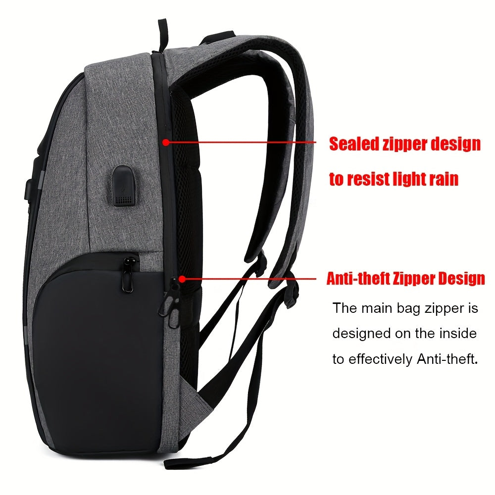 Travel Backpack with Anti-Theft Design and Laptop Compartment