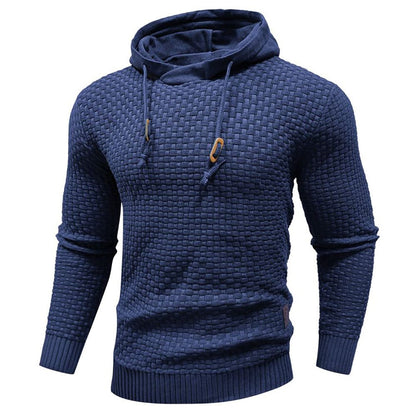 Robust Men's Hoodie with Waffle Texture for Warm, Durable and Comfortable