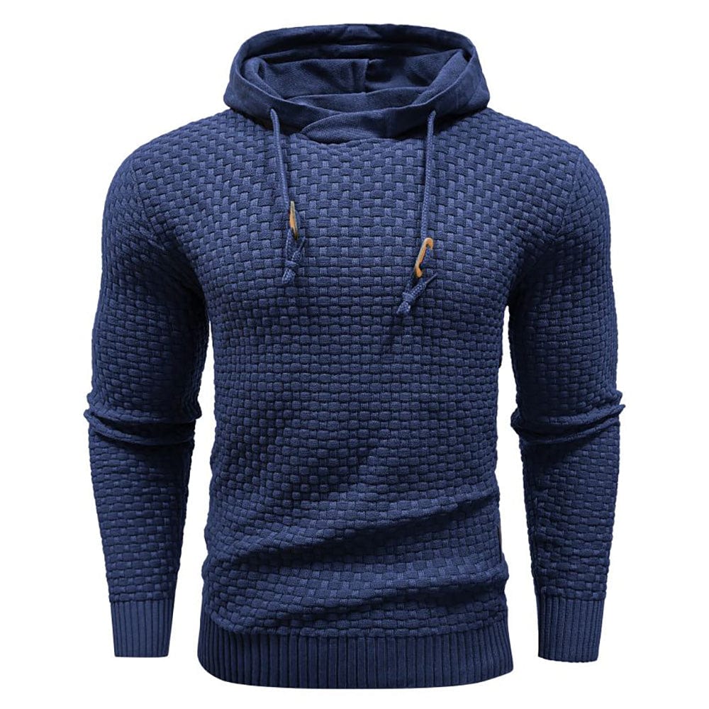 Robust Men's Hoodie with Waffle Texture for Warm, Durable and Comfortable