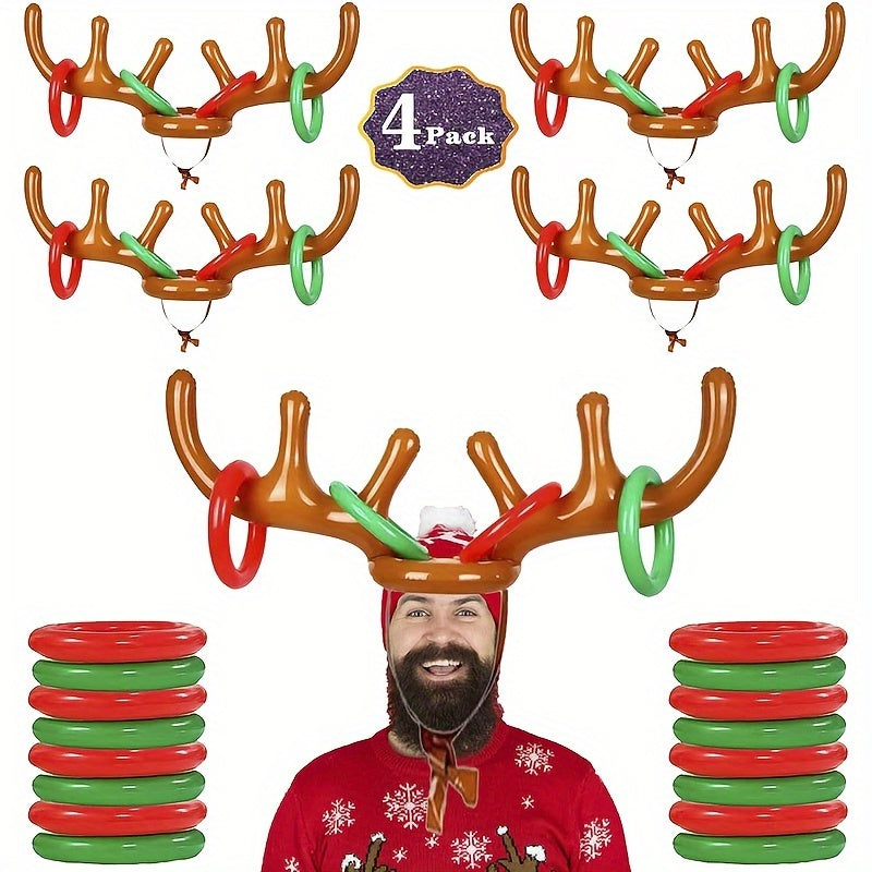 Game Inflatable Reindeer Antler Ring Toss for Fun Christmas and Party Game