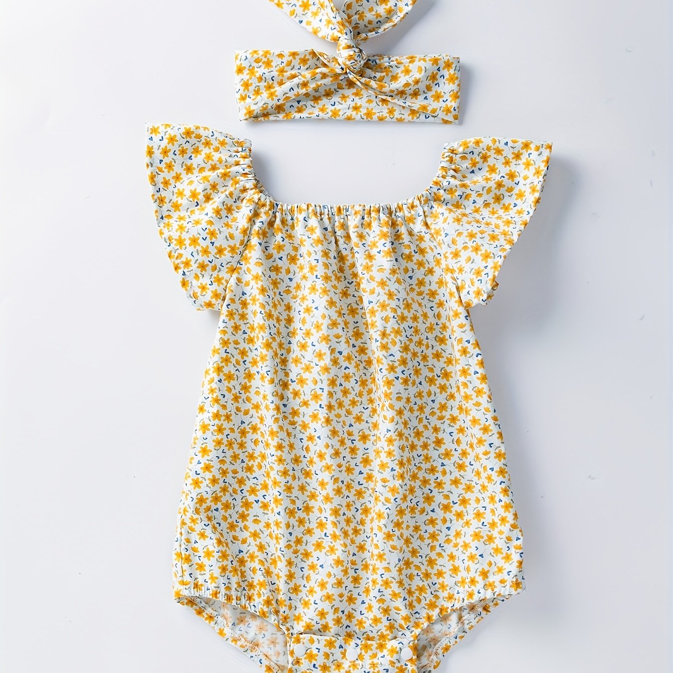Baby Romper with Floral Pattern for Soft Cotton and Comfortable