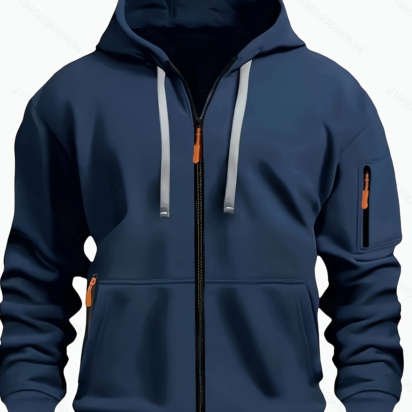 Men's Zip-Up Hoodie with Hood for Casual Outdoor Sweatshirt