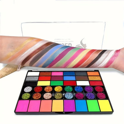Set 42-Color Water-Based Face and Body Paint for Perfect for Creative Art and Painting