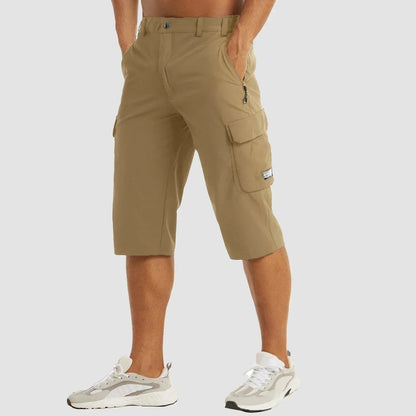 Functional Men's Cargo Shorts with Breathable Material and Practical Pockets