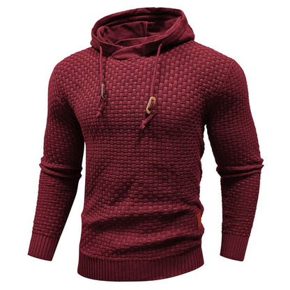 Robust Men's Hoodie with Waffle Texture for Warm, Durable and Comfortable