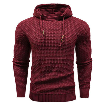 Robust Men's Hoodie with Waffle Texture for Warm, Durable and Comfortable