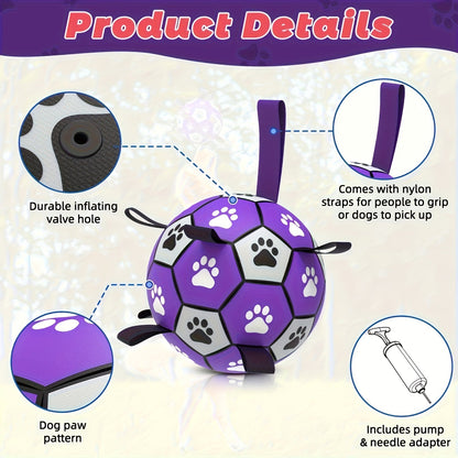 Dog with Rubber Play Ball with Handles for Indoor and Outdoor Use