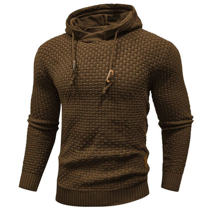 Robust Men's Hoodie with Waffle Texture for Warm, Durable and Comfortable