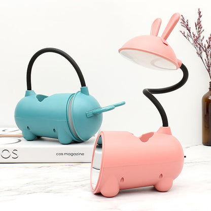 Holder LED Desk Lamp with Rabbit Design and Pen for Touch and Dimmable