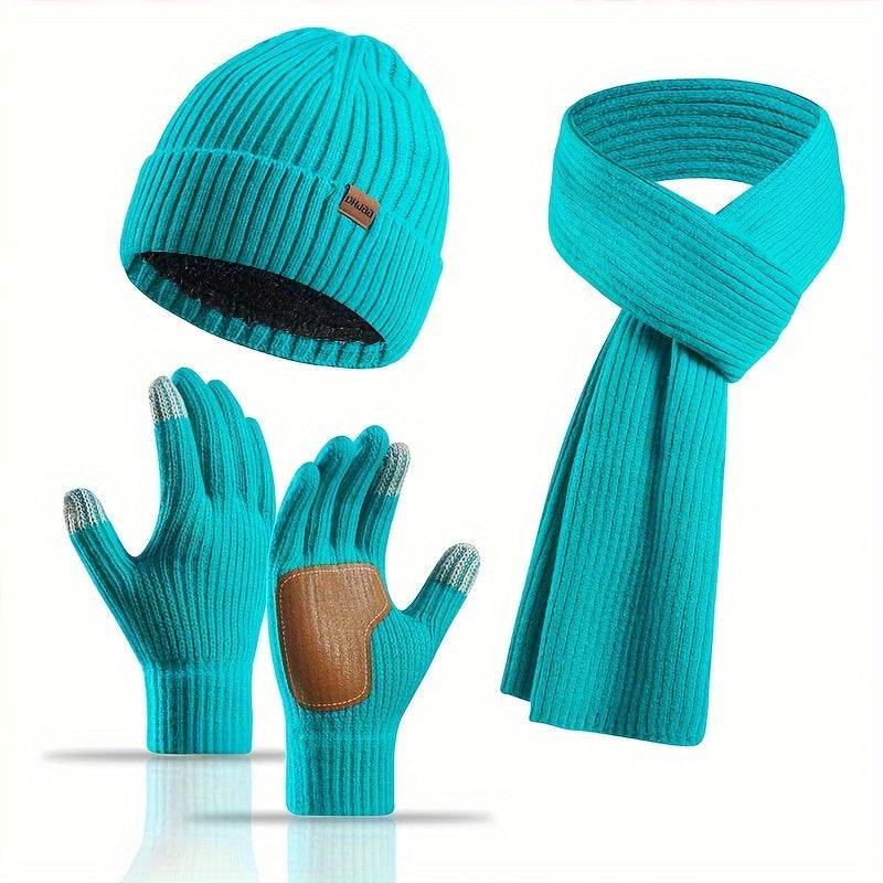 Set Joyful Winter for Hat, Scarf, and Gloves for Couples