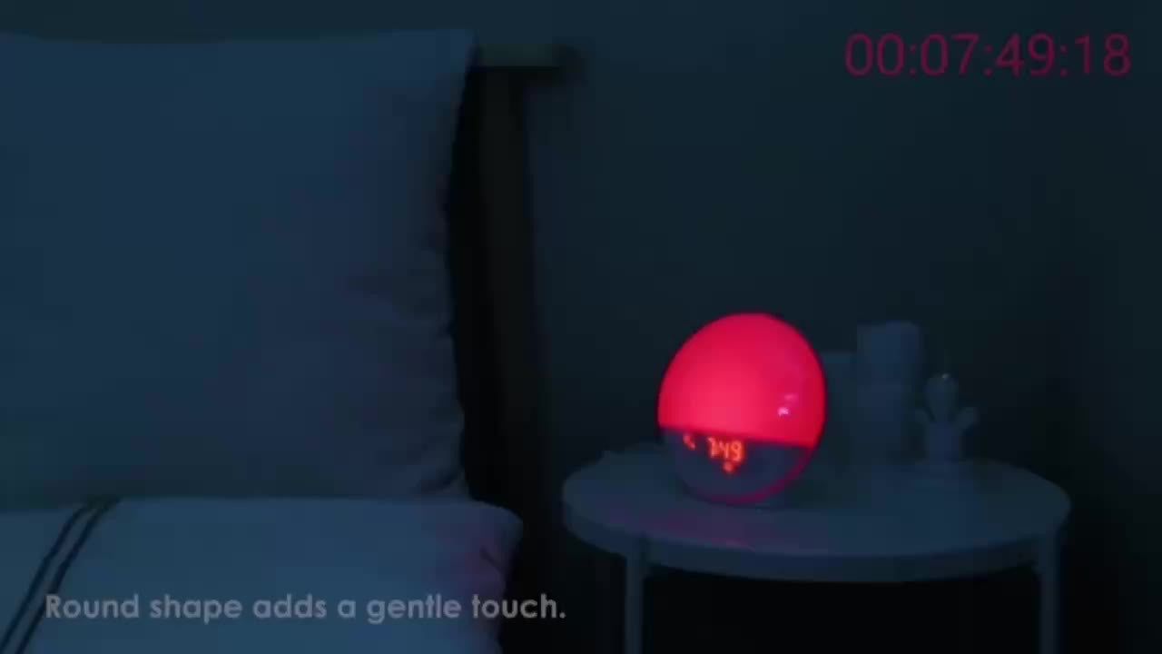 Light with Halo Digital Alarm Clock for Sunrise Alarm Clock