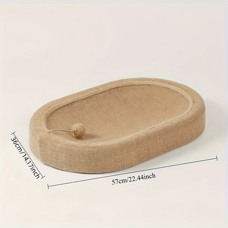 Oval Sisal Scratching and Resting Board for Cats with Durable and Comfortable Design