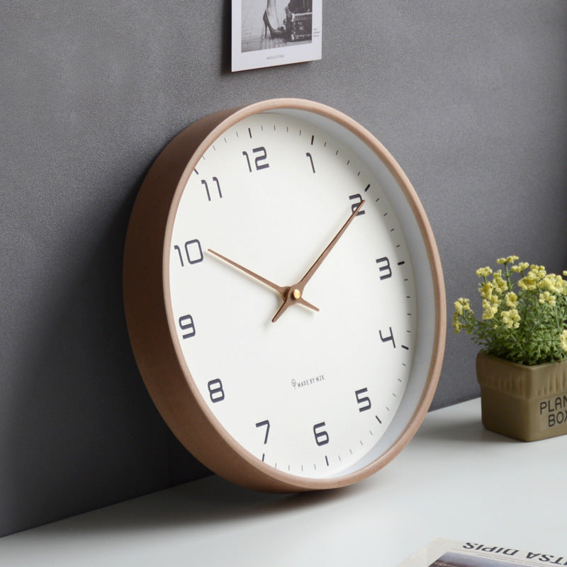 Clock with Minimalist Wall Wooden Frame for Stylish, Timeless and Clear