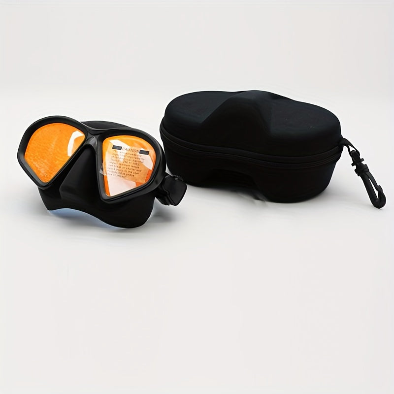 Case Tempered Diving Mask with Storage for Dive Goggles with Anti-Fog and Camera Mount