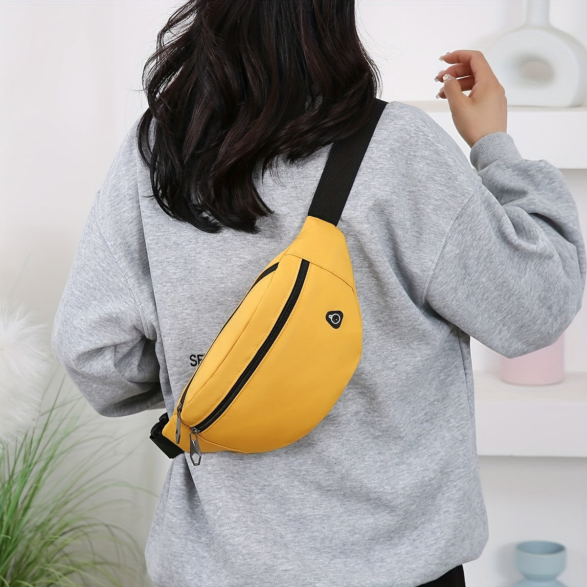 Bag with Sporty Bum Design for Women with Multiple Pockets and Adjustable Strap