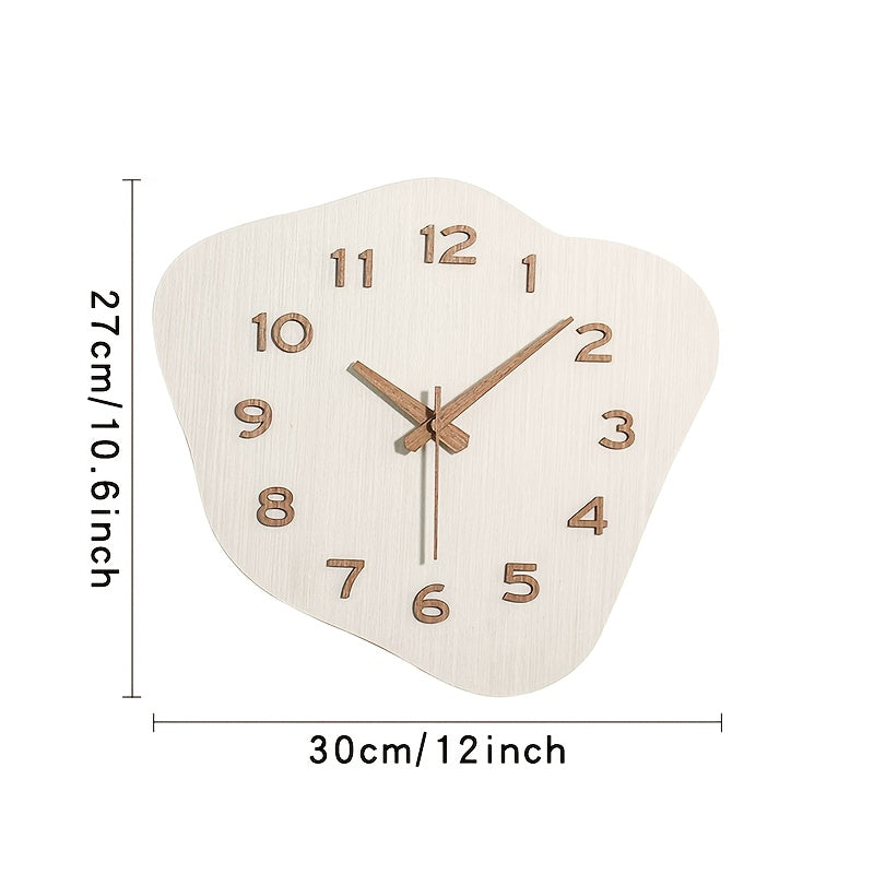 Clock with Wooden Wall Irregular Shape for Silent Movement and Decorative