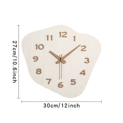 Clock with Wooden Wall Irregular Shape for Silent Movement and Decorative