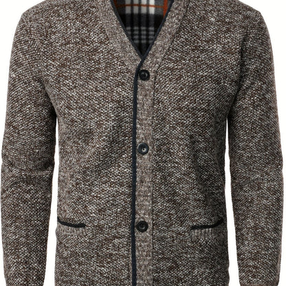 Men's Knitted Cardigan with Buttons for Warm and Comfortable for Autumn and Winter