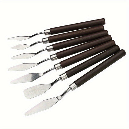 Set 7-Piece Stainless Steel Palette Knife for Painting and Mixing Colors