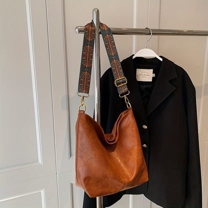 Bag Wide Geometric for Large Capacity Crossbody with Retro Vibe
