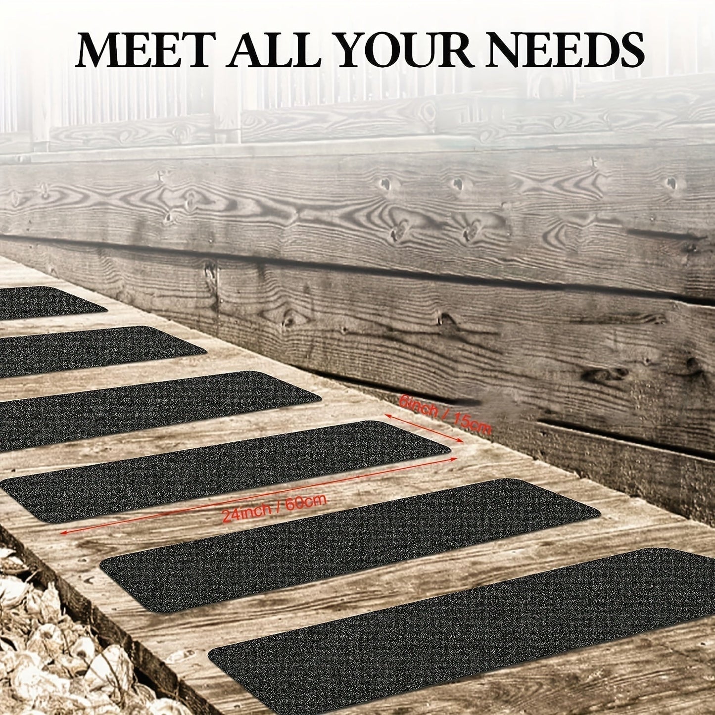 Rubber Anti-Slip Tread Strips for Extra Grip for Stairs and Driveways