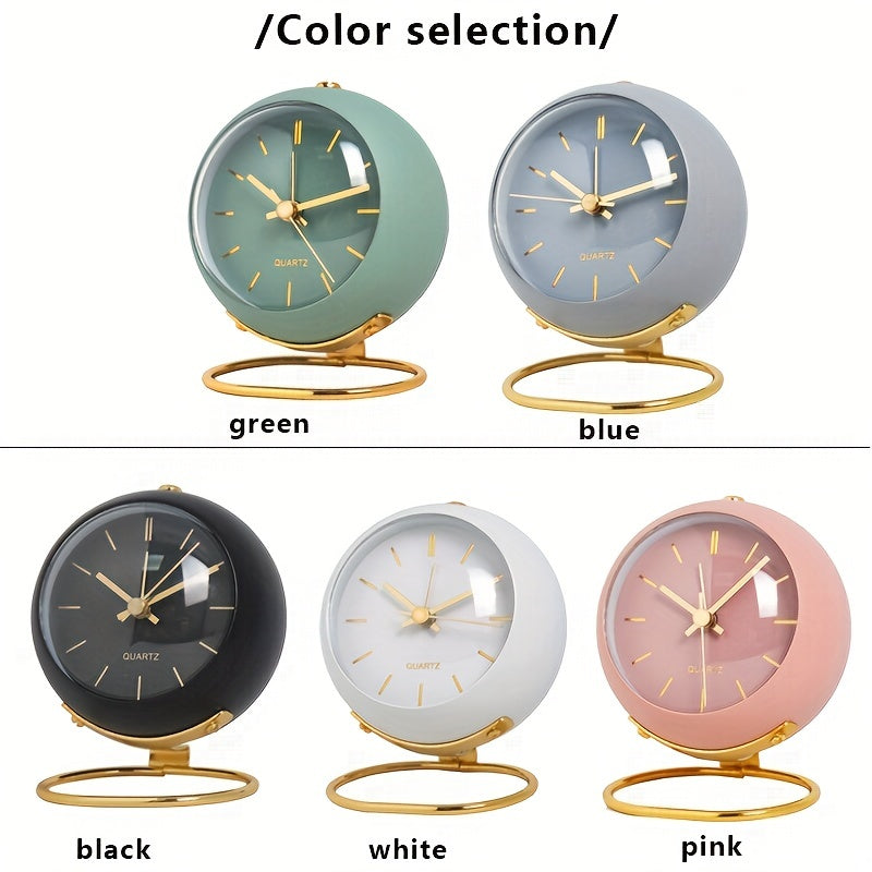 Clock Nordic Silent Desk for Luminous Hands & Metal Frame