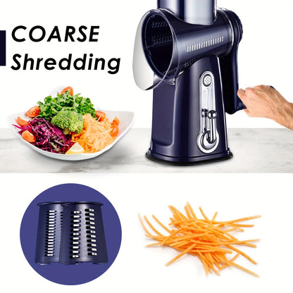 Multifunctional Rotating Kitchen Grater for 5-in-1 Cheese Grater and Vegetable Slicer