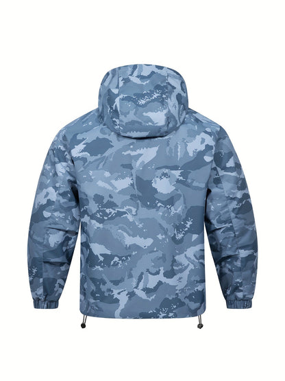 Men's Jacket with Camouflage Pattern and Hood for Casual and Comfortable