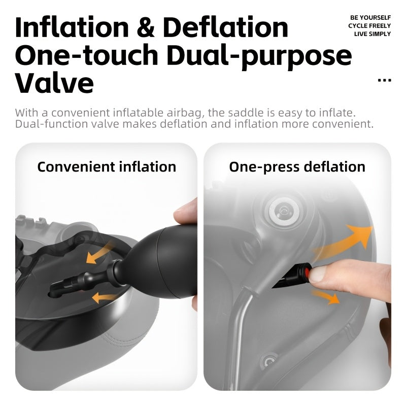 Cushion with Inflatable Bicycle Saddle with Air Design for Comfort During Long Rides